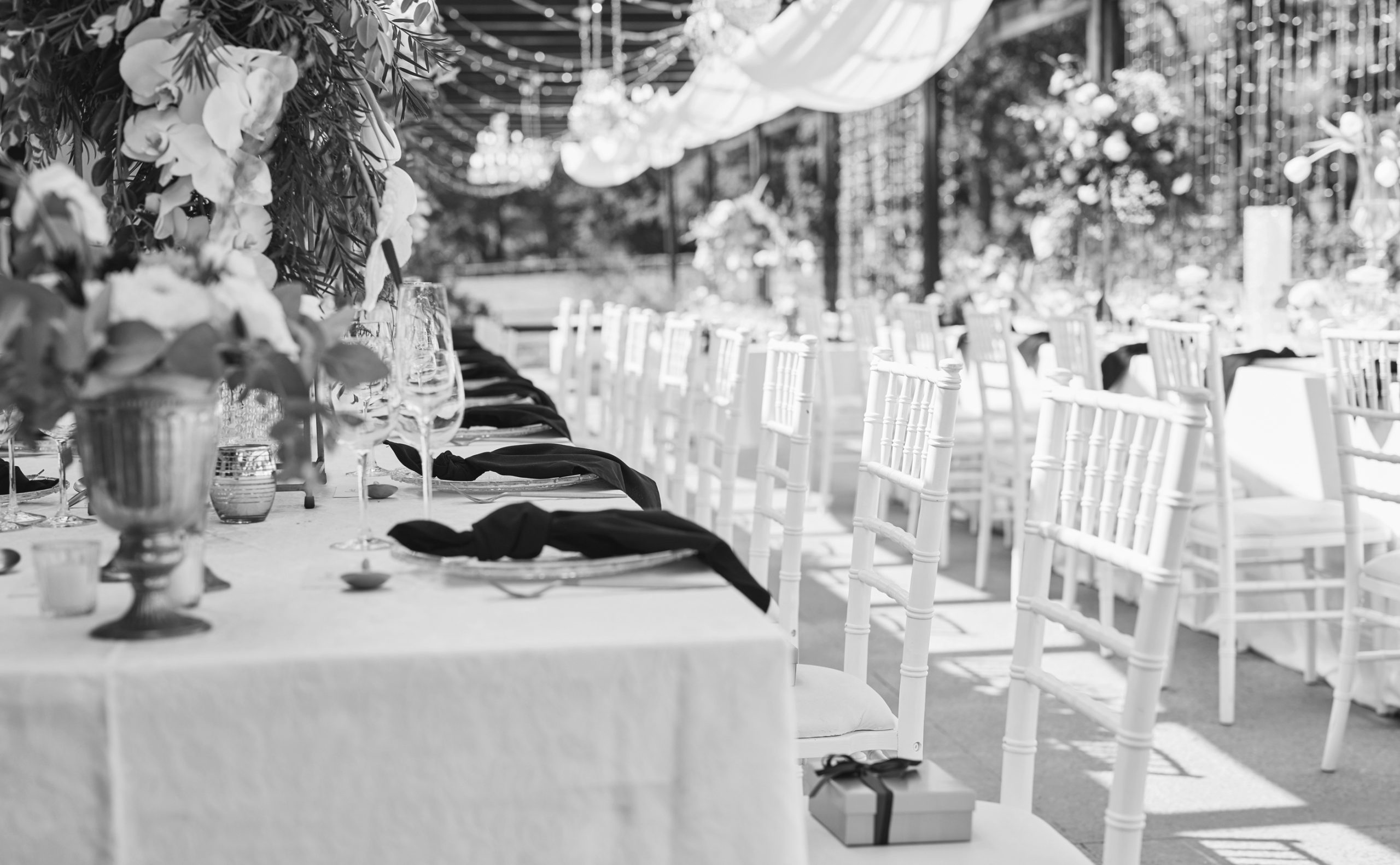 shot of an elegantly decorated table at a wedding reception